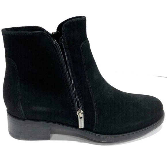 La Canadienne Women's Saria Zip-Up Ankle Boot Black Suede Size 9 M